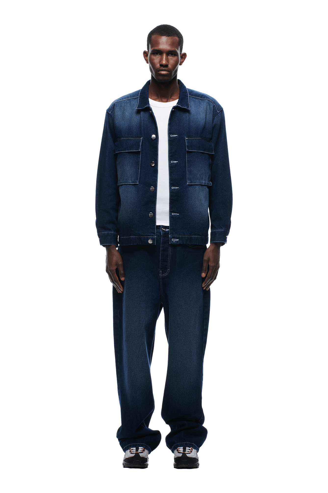 SCRIPT LOGO DENIM JACKET DARK BLUE