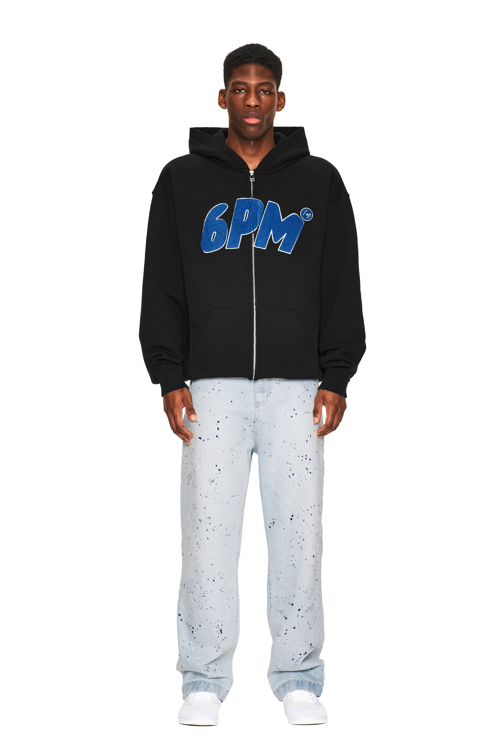 LOGO ZIP HOODIE BLACK